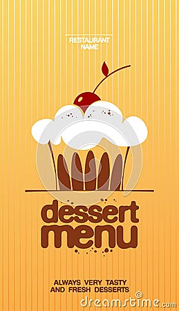 Dessert menu. Vector Illustration