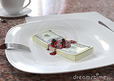 Dessert of money Stock Photo