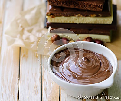 dessert natural chocolate, paste, sauce Stock Photo