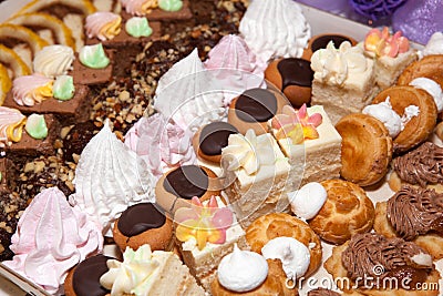 Dessert, pies, cookies, sweets, teramesu, chocolate Stock Photo