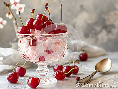 dessert served in an elegant souffle plate with various fruit jelly Stock Photo