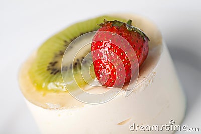 Dessert with a strawberry and kiwi Stock Photo