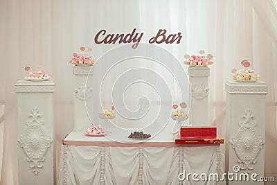 Dessert table and candy bar Stock Photo