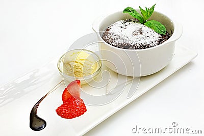 Dessert on a white plate Stock Photo