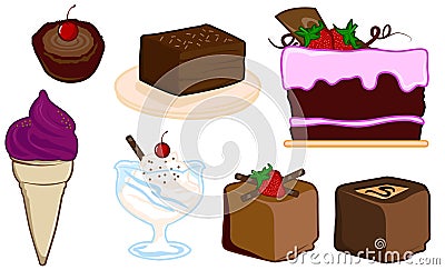 Desserts Vector Illustration