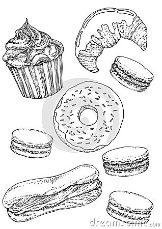 Desserts Vector Illustration