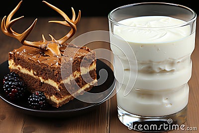 Desserts with fruit pies and berries such as mousses, pastries, cakes, jellies, ice cream,close-up Stock Photo