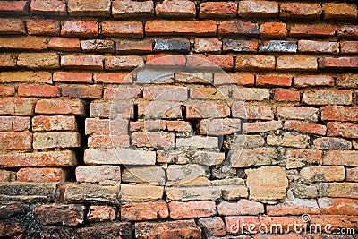 Destroyed brick wall Stock Photo