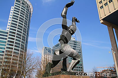 Destroyed City Monument - Rotterdam - Netherlands Editorial Stock Photo