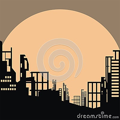 The destroyed city Vector Illustration