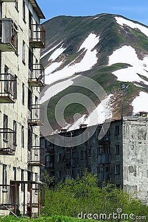 Destroyed by fire,broken window,burn down,abandoned,devastate,house,dangerous, Stock Photo