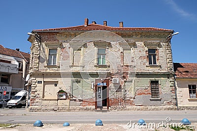 Destroyed house as war aftermath in Pakrac, Croatia Editorial Stock Photo