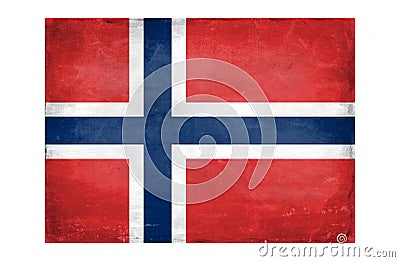 Destroyed Norwegian flag Stock Photo
