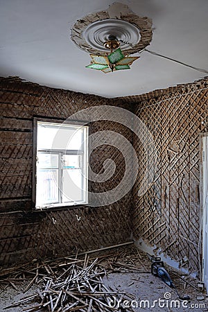 Destroyed room Stock Photo