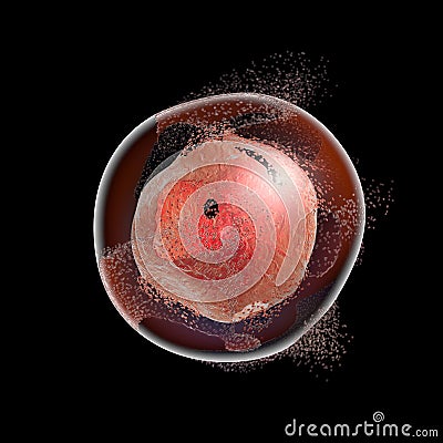 Destruction of a cell. Conceptual image Cartoon Illustration