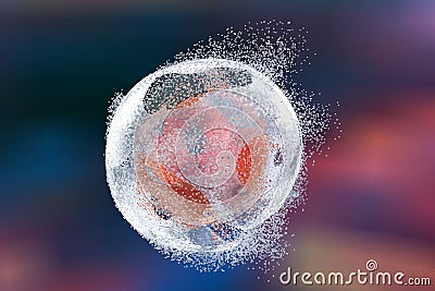 Destruction of a cell. Conceptual image Cartoon Illustration