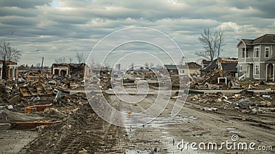 The destruction is evident in every direction a reminder of the unpredictable and devastating power of nature Stock Photo