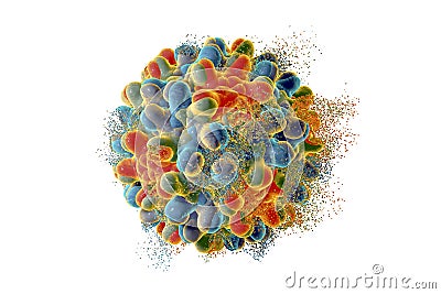 Destruction of hepatitis B virus Cartoon Illustration
