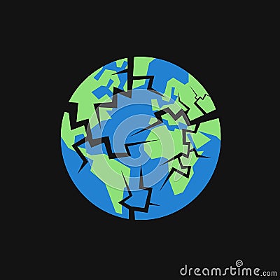 Destruction of planet earth Vector Illustration
