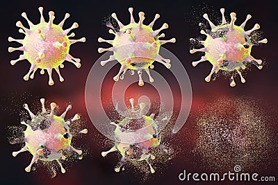 Destruction of a virus, illustration Cartoon Illustration