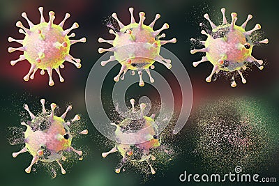 Destruction of a virus, illustration Cartoon Illustration