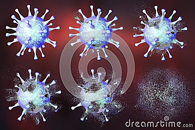 Destruction of a virus, illustration Cartoon Illustration