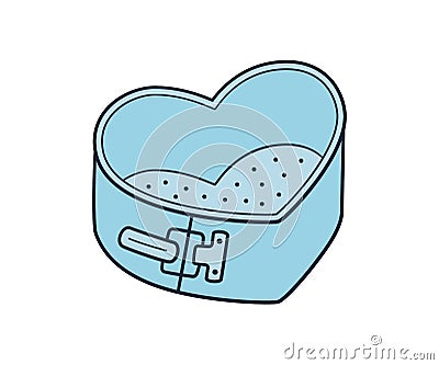 Detachable baking dish in heart shape with removable bottom. Hand rawn non-stick sponge cake pan. Vector illustration in Vector Illustration