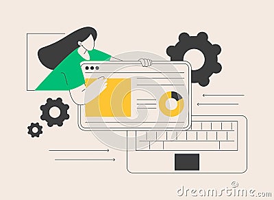 Detachable device technology abstract concept vector illustration. Vector Illustration