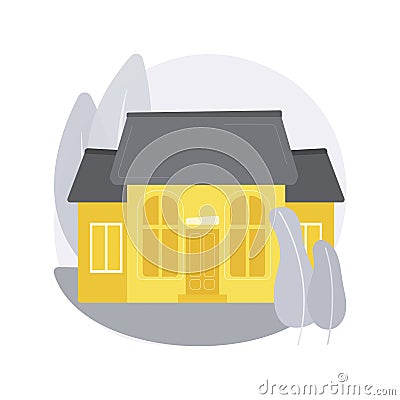 Detached house abstract concept vector illustration. Vector Illustration