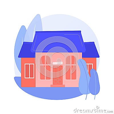 Detached house abstract concept vector illustration. Vector Illustration