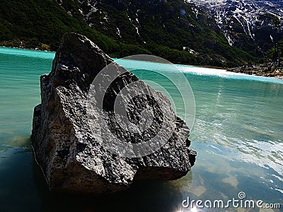 Detachment in emerald lagoon Stock Photo