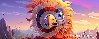 detai portrait fantasy eagle bird in purple colors Stock Photo