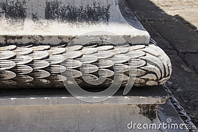 DetaiI of the base of column Stock Photo