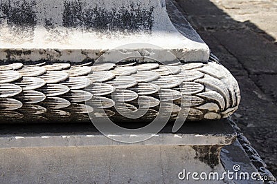 DetaiI of the base of column Stock Photo