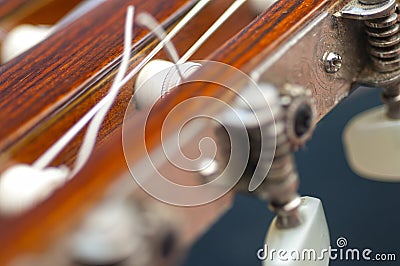 Classical acoustic guitar tuner Stock Photo