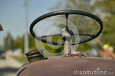 Agricultural tractor steering wheel Stock Photo