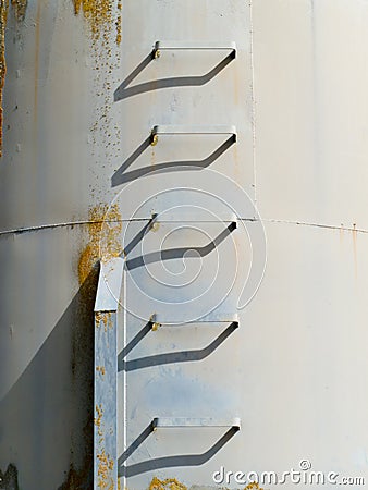 Detail of agriculture metal fodder fermenting silo Stock Photo