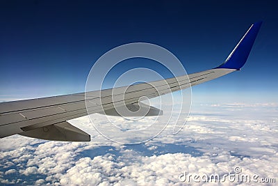 Detail of aircraft wing Stock Photo