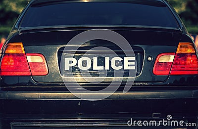 Detail of american police car Stock Photo