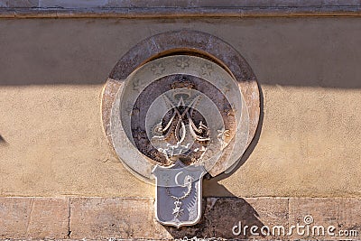 Detail of an ancient artistic stone Stock Photo