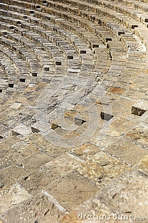 Ancient Curium amphitheatre in Kourion, Cyprus Stock Photo