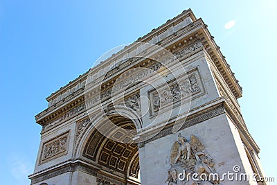 Detail of the Arc de Triomphe in Paris Stock Photo