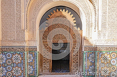 Detail of Moroccan arches and doors. marrakesh Stock Photo