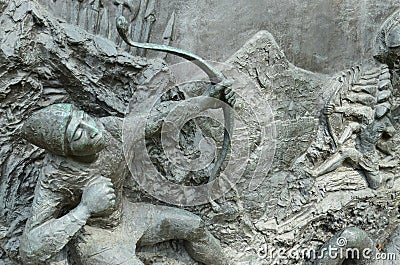 Detail on Armenian Genocide monument - Philadelphia Stock Photo