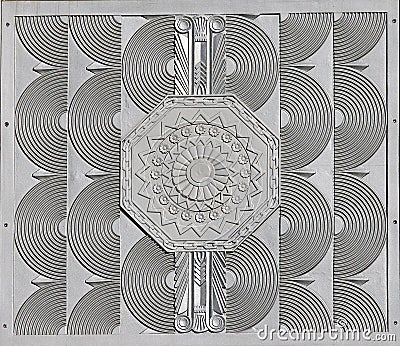 Detail of Art Deco Tile Stock Photo