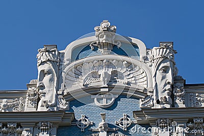 Detail of Art Nouveau building Stock Photo