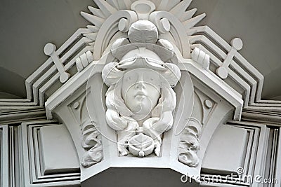 Detail of Art Nouveau Building Stock Photo