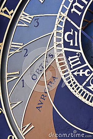 Detail of astronomical clock, prague Stock Photo