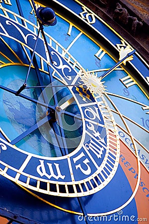 Detail from the astronomical clock in Prague Stock Photo