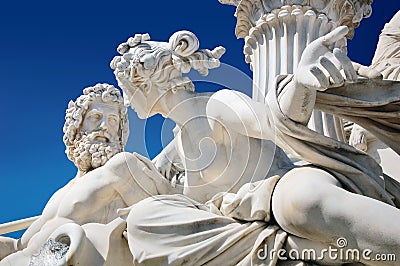 Detail of Athene fountain in Vienna Stock Photo